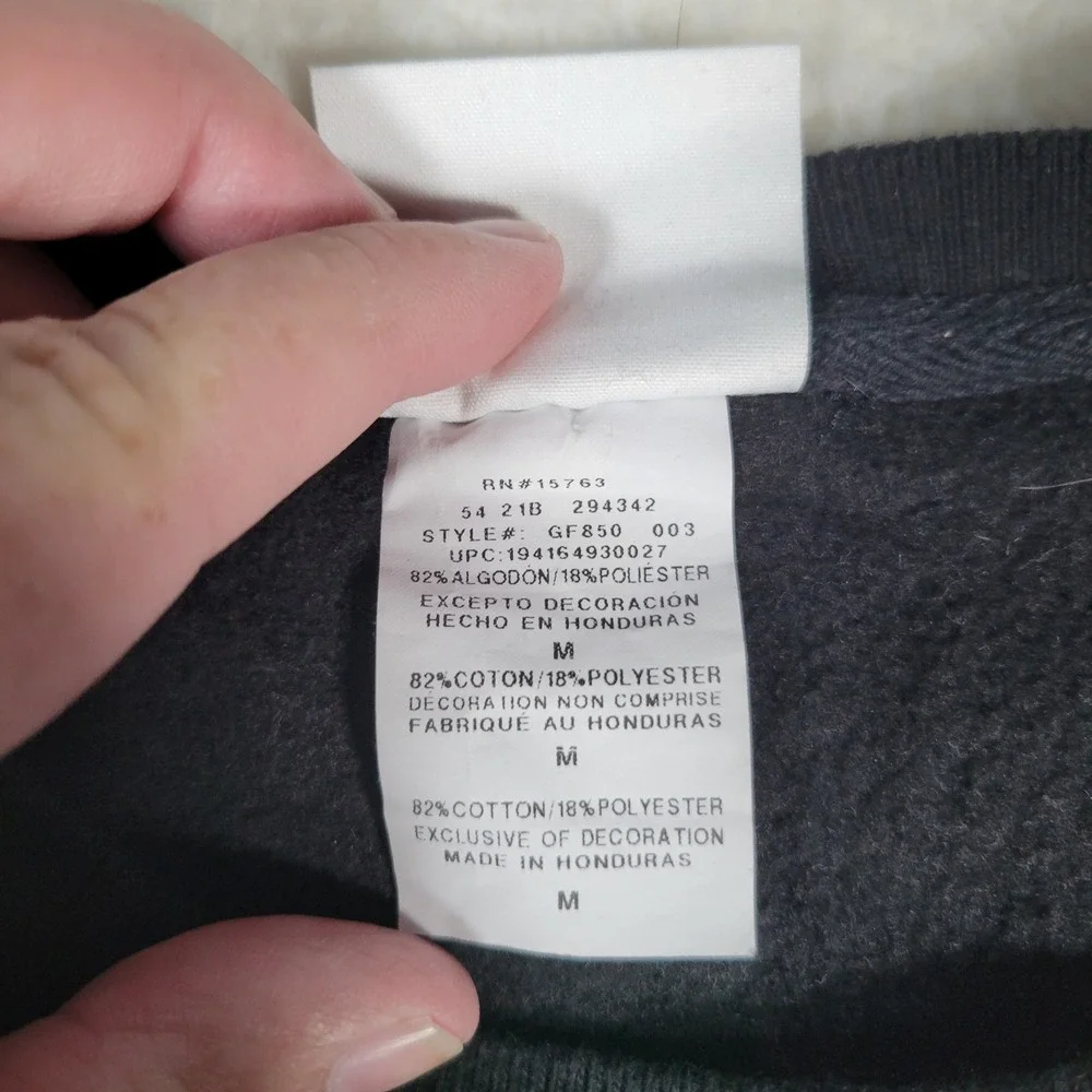 Champion Reverse Weave Sweatshirt Mens Size M Black fleece lined Crewneck Logo - Picture 4 of 9